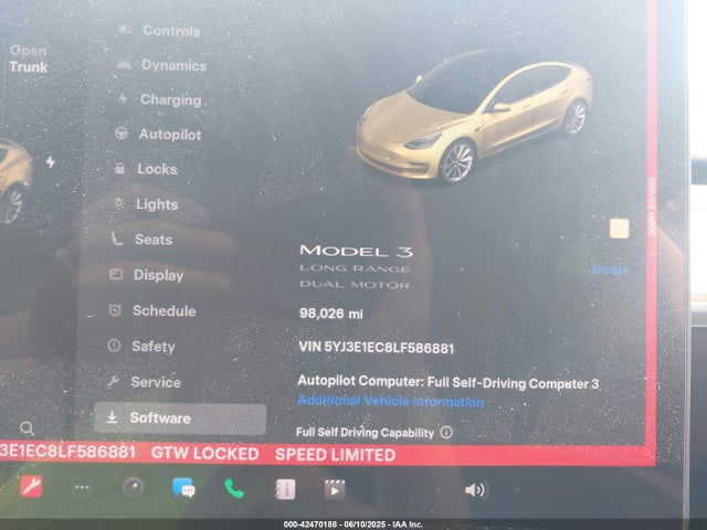 2020 TESLA MODEL 3 5YJ3E1EC8LF586881 Photo 6