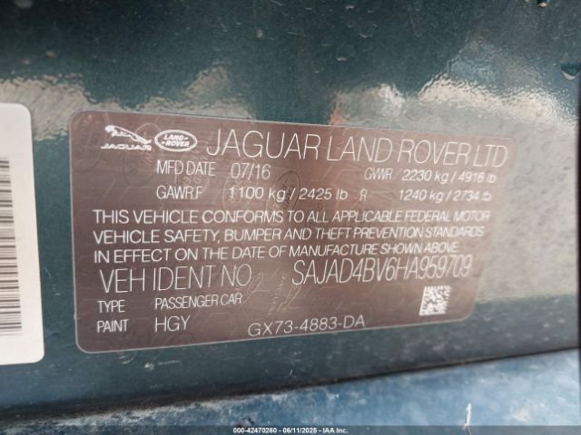 2017 JAGUAR XE SAJAD4BV6HA959709 Photo 8