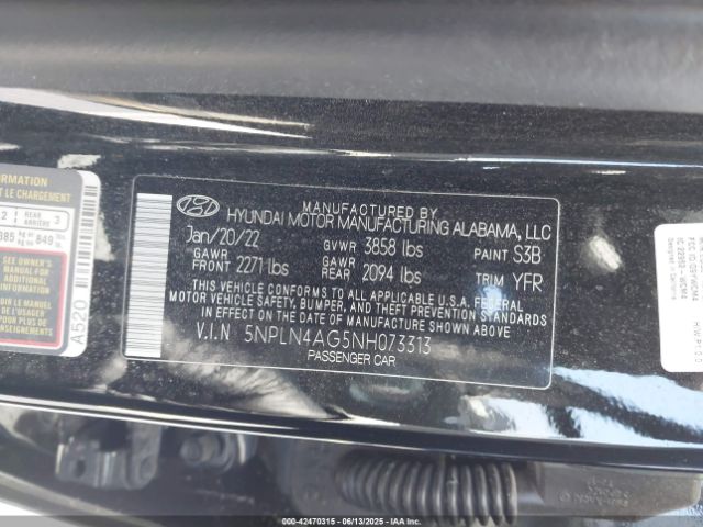 2022 HYUNDAI ELANTRA 5NPLN4AG5NH073313 Photo 8