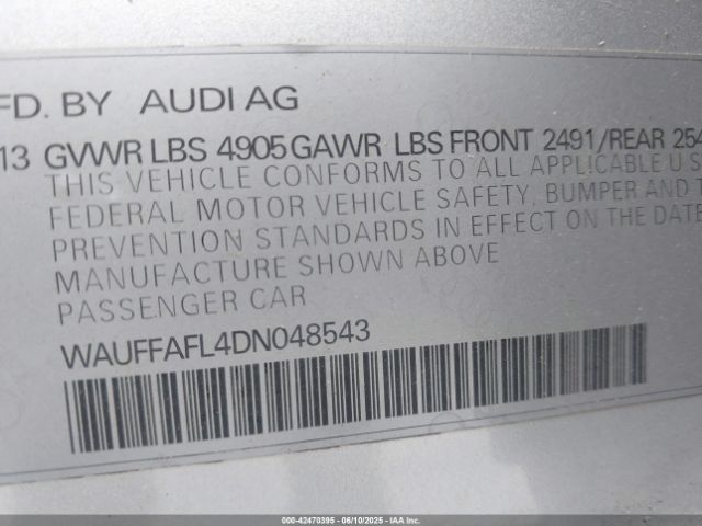 2013 AUDI A4 WAUFFAFL4DN048543 Photo 8