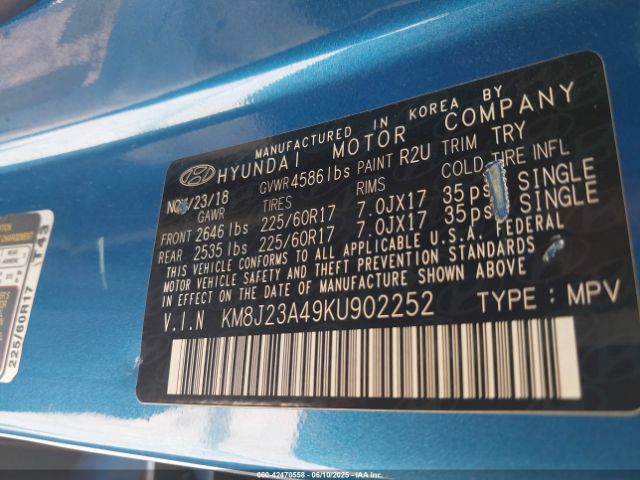 2019 HYUNDAI TUCSON KM8J23A49KU902252 Photo 8