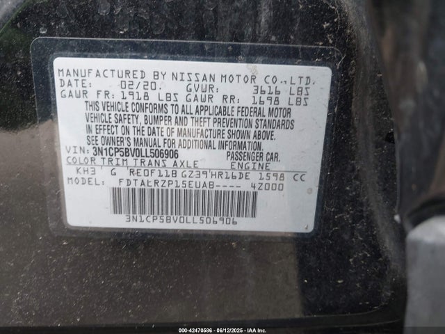 Nissan 2020 2020 3N1CP5BV0LL506906 Image 9