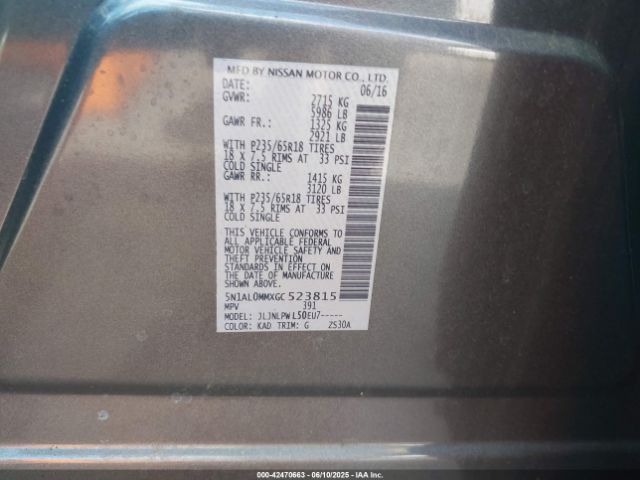 2016 INFINITI QX60 5N1AL0MMXGC523815 Photo 8
