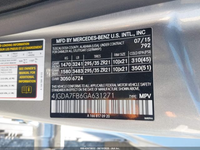 4JGDA7FB6GA631271 Mercedes-Benz m157