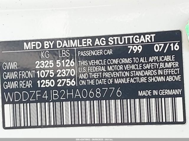 WDDZF4JB2HA068776 Mercedes-Benz E 300