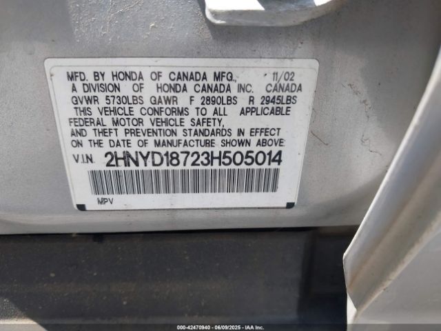 2003 ACURA MDX 2HNYD18723H505014 Photo 8