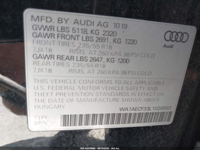 2020 AUDI Q3 WA1AECF33L1026593 Photo 8