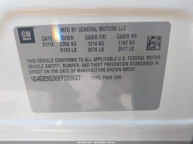 1G4GE5G36EF209627 Buick Lacrosse Premium I Group