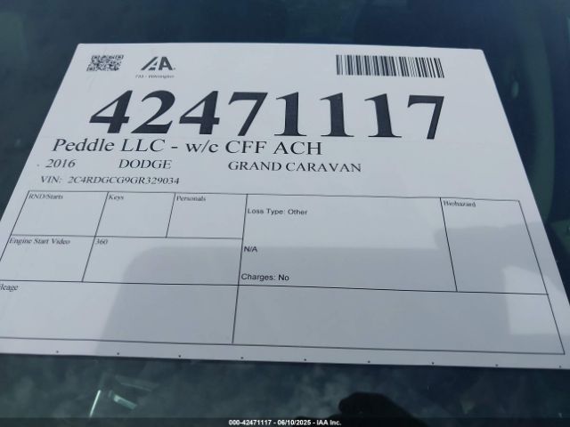 2C4RDGCG9GR329034 Dodge Grand Caravan Sxt