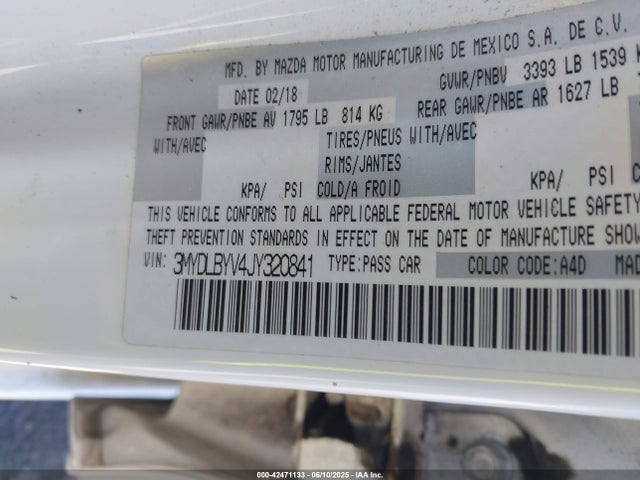 3MYDLBYV4JY320841 Toyota p5v