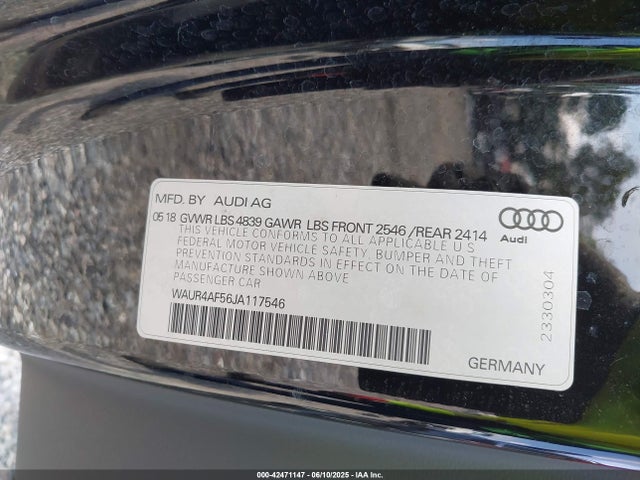 WAUR4AF56JA117546 Audi S5