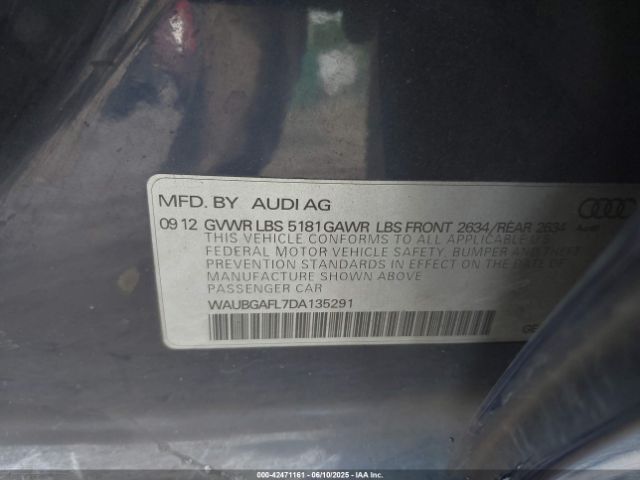 2013 AUDI S4 WAUBGAFL7DA135291 Photo 8
