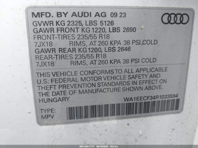 2024 AUDI Q3 WA1EECF34R1033594 Photo 8