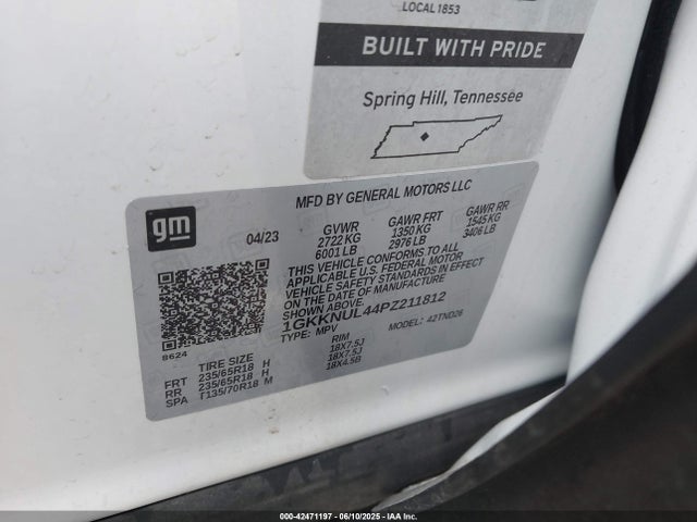 1GKKNUL44PZ211812 GMC lsy