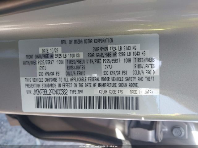 2024 MAZDA CX-5 JM3KFBBL2R0400382 Photo 8