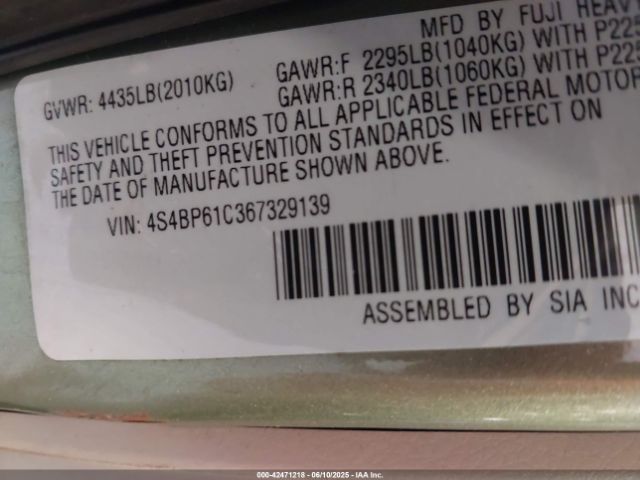 2006 SUBARU OUTBACK 4S4BP61C367329139 Photo 8