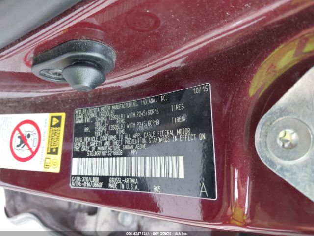 2015 TOYOTA HIGHLANDER 5TDJKRFHXFS218808 Photo 8