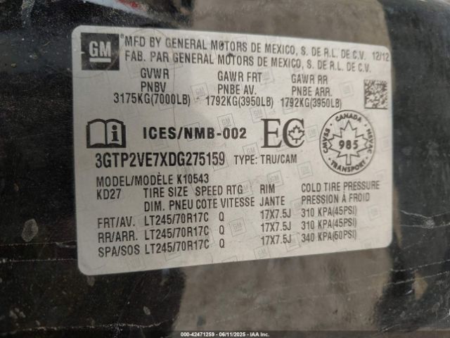 2013 GMC SIERRA 1500 3GTP2VE7XDG275159 Photo 8