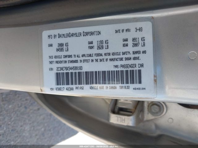 2004 CHRYSLER 300M 2C3AE76K54H599183 Photo 8