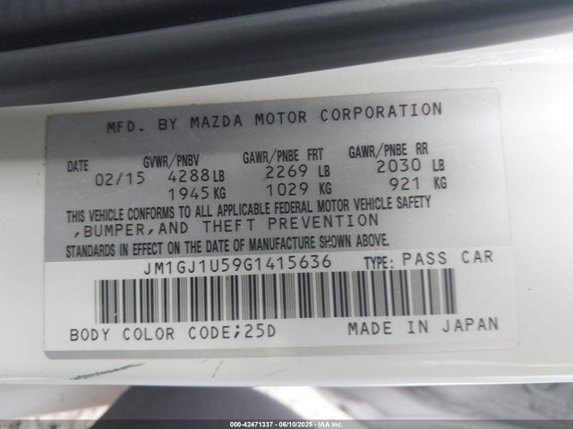JM1GJ1U59G1415636 Mazda py