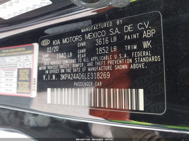 3KPA24AD6LE318269 KIA RIO S