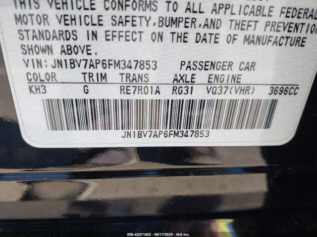 JN1BV7AP6FM347853 Infiniti 2015