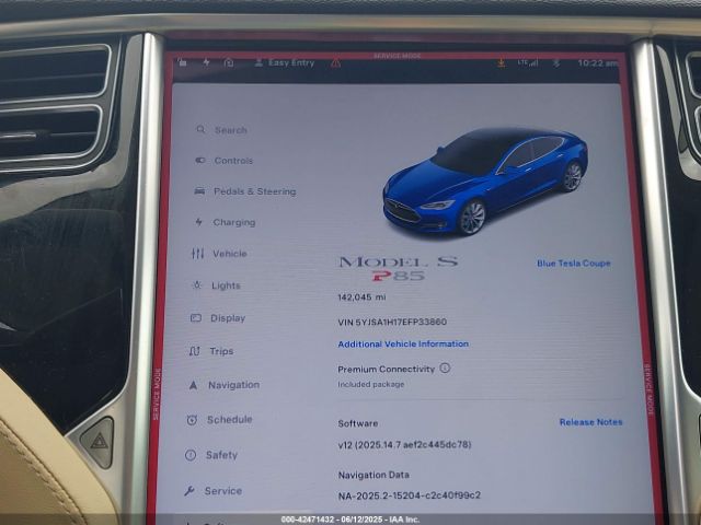 2014 TESLA MODEL S 5YJSA1H17EFP33860 Photo 6