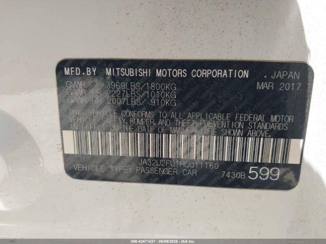 2017 MITSUBISHI LANCER JA32U2FU1HU011160 Photo 8