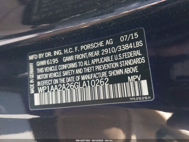 WP1AA2A26GLA10262 Porsche Cayenne