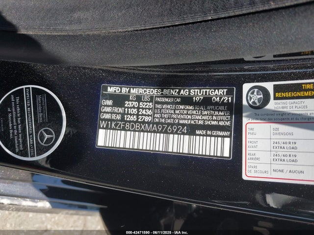 W1KZF8DBXMA976924 Mercedes-Benz m264