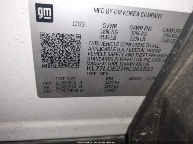 2024 CHEVROLET TRAX KL77LGE27RC201833 Photo 8