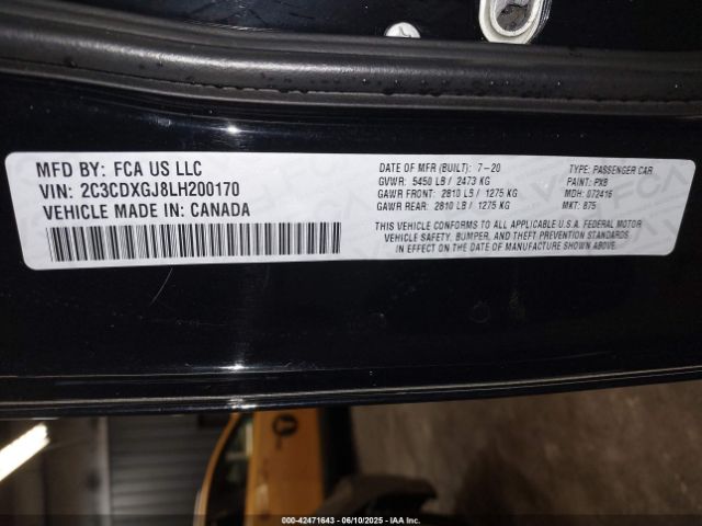 2020 DODGE CHARGER 2C3CDXGJ8LH200170 Photo 8
