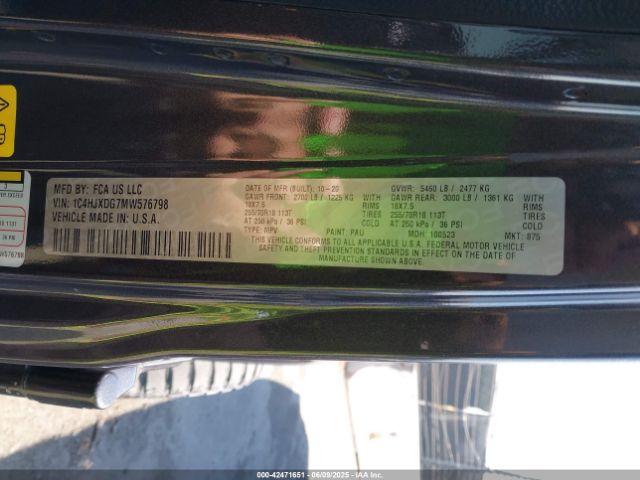 1C4HJXDG7MW576798 Jeep Wrangler Unlimited Sport Altitude 4x4
