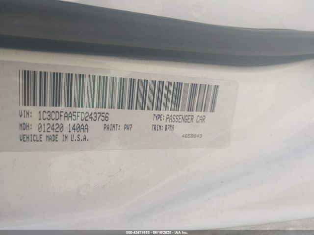 1C3CDFAA5FD243756 Dodge DART SE
