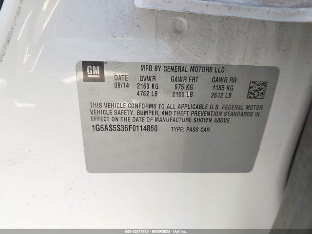 2015 CADILLAC CTS 1G6AS5S36F0114860 Photo 8