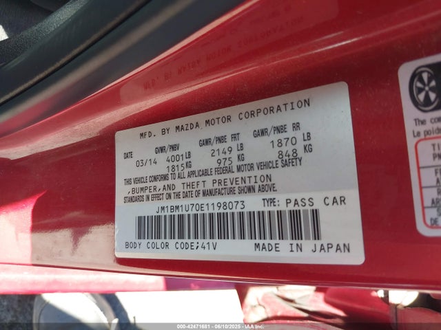 JM1BM1U70E1198073 Mazda pe