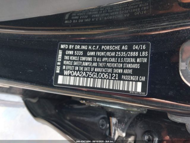 2016 PORSCHE PANAMERA WP0AA2A75GL006121 Photo 8