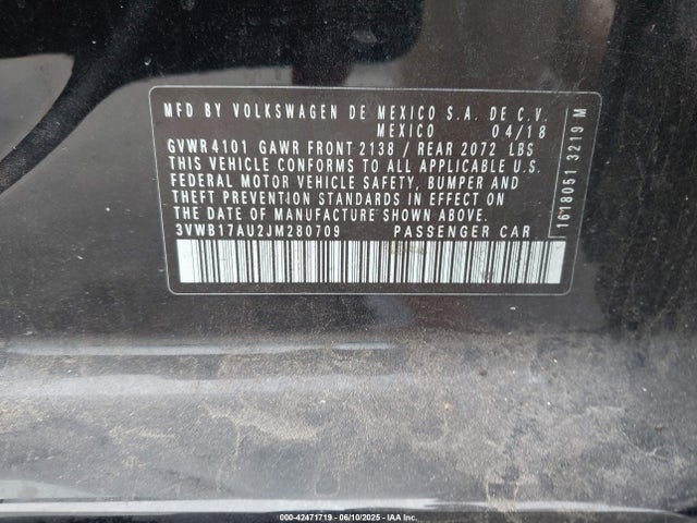 3VWB17AU2JM280709 Volkswagen Golf Tsi S/tsi Se