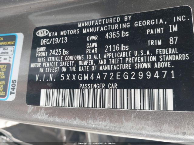 2014 KIA OPTIMA 5XXGM4A72EG299471 Photo 8