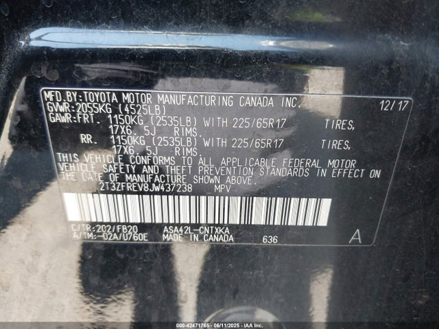 Toyota 2ar-fe 2018 2T3ZFREV8JW437238 Image 9