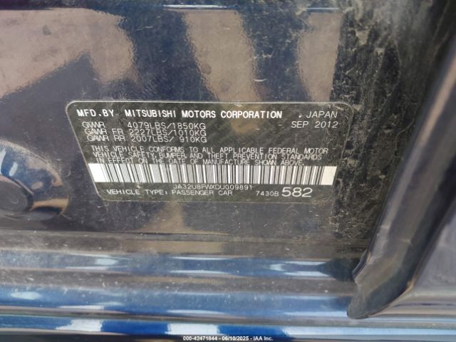 2013 MITSUBISHI LANCER JA32U8FWXDU009891 Photo 8