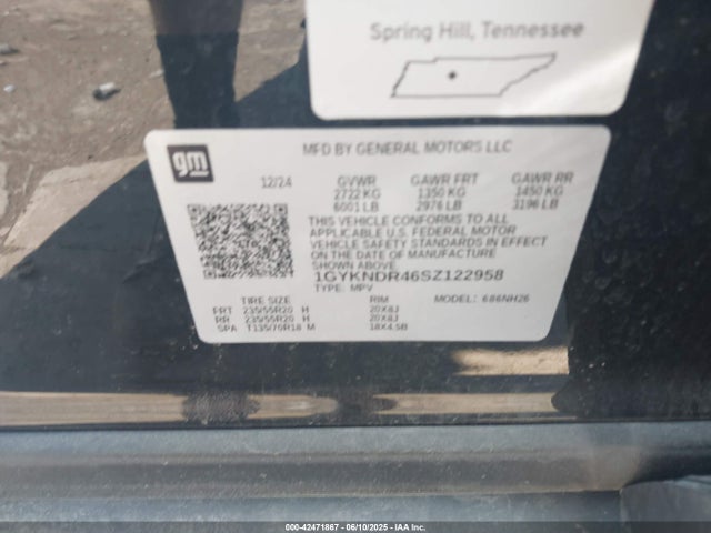 2025 CADILLAC XT5 1GYKNDR46SZ122958 Photo 8