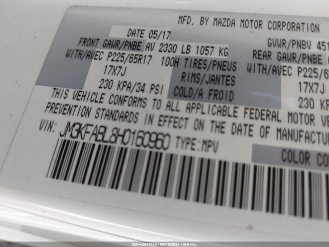 2017 MAZDA CX-5 JM3KFABL8H0160960 Photo 8