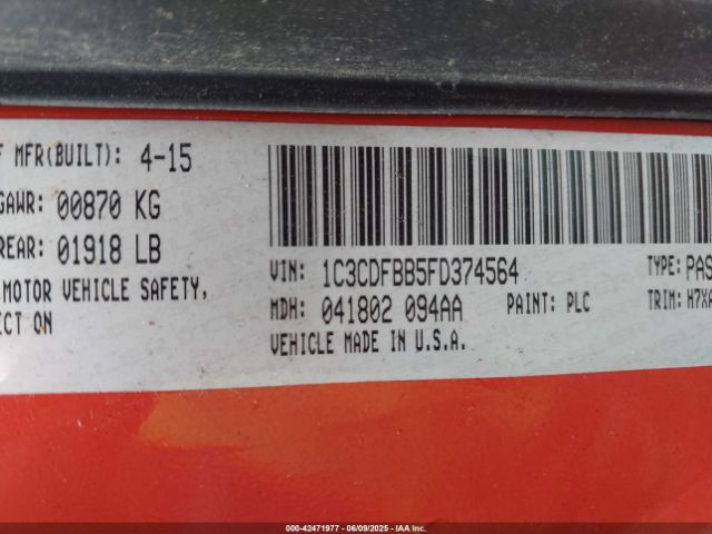 1C3CDFBB5FD374564 Dodge DART SXT