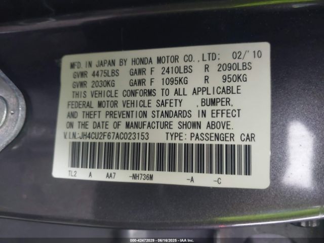 2010 ACURA TSX JH4CU2F67AC023153 Photo 8