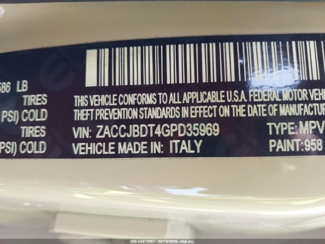 ZACCJBDT4GPD35969 Jeep 2016