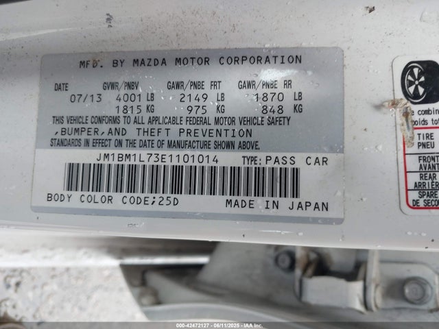 JM1BM1L73E1101014 Mazda pe