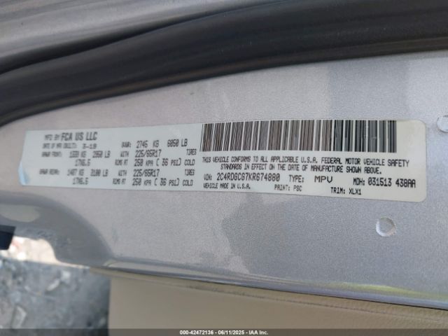 2019 DODGE GRAND CARAVAN 2C4RDGCG7KR674880 Photo 8