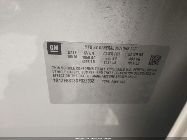 1G1ZE5ST3GF322032 Chevrolet MALIBU LT