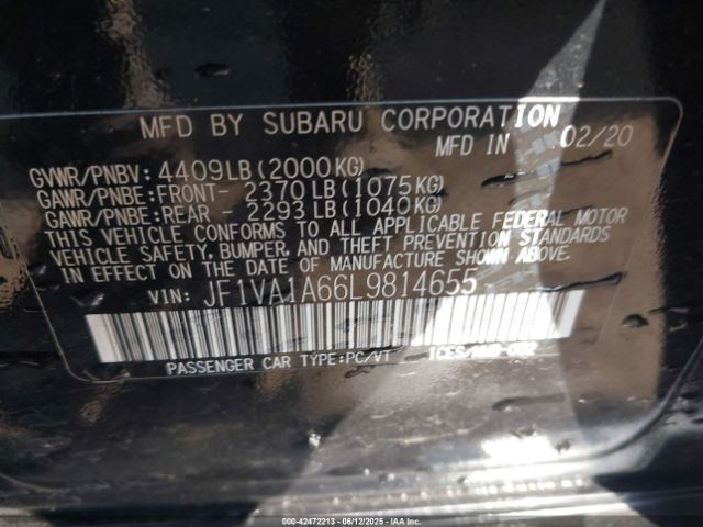 2020 SUBARU WRX JF1VA1A66L9814655 Photo 8